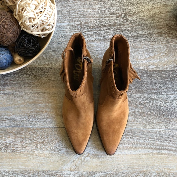 Sam Edelman Willice Fringe Suede Bootie - Picture 4 of 8